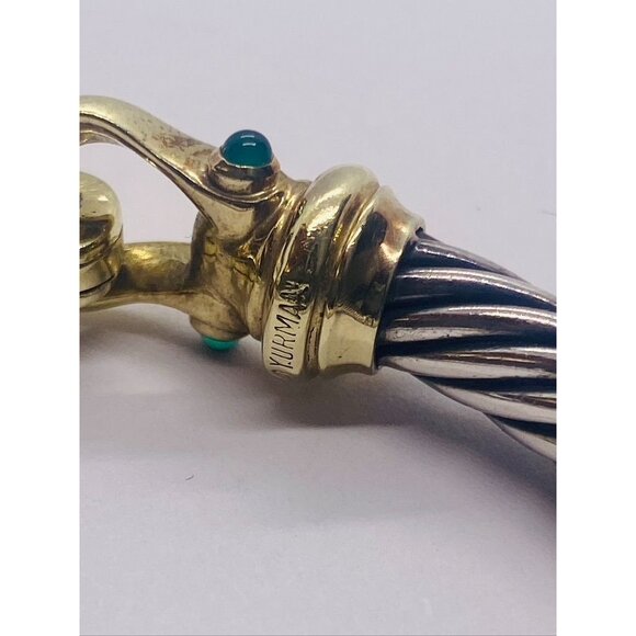 David Yurman 925 14k  Cable Buckle  Bracelet Chalcedony and Garnet - Picture 10 of 10